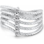 Brilio Silver Pětiřadý stříbrný prsten s čirými zirkony RI145W – Zboží Mobilmania