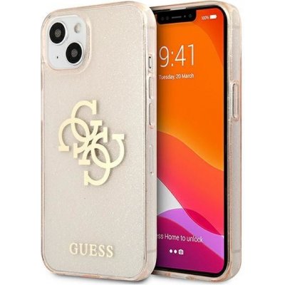 Pouzdro Guess hard silikonové iPhone 13 Mini gold Glitter 4G Big Logo – Hledejceny.cz