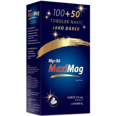 MaxiMag Hořčík 375mg+B6 100+50 tablet DÁRKOVÉ BALENÍ – Hledejceny.cz