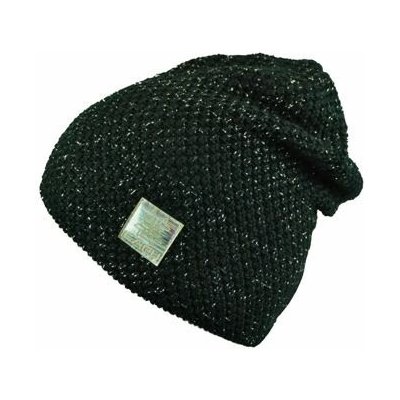 Capu slabá dětská pletená čepice s lurexem 686 černá