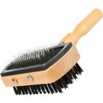 Trixie kartáč oboustranný dřevěný hranatý s kuličkami 10 x 18 cm – Zboží Dáma