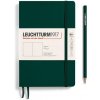 Poznámkový blok Leuchtturm1917 Zápisník Forest Green Softcover B6+ čistý