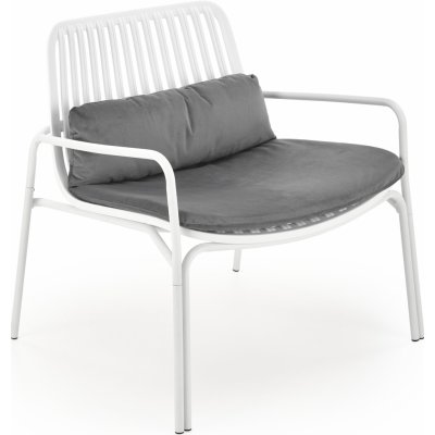 Halmar Zahradní židle MELBY, bílá/šedá