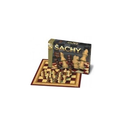 Šachy dřevěné společenská hra v krabici 33x23x3cm – Zbozi.Blesk.cz