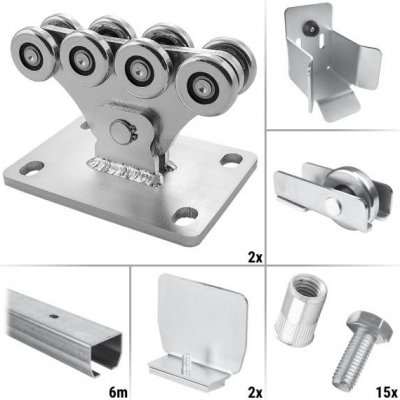 CAIS 7.0Z - sestava pro výrobu pojezdu posuvné nesené brány do průjezdu 4,2 m a 425 kg, pozinkovaný profil – Zboží Mobilmania