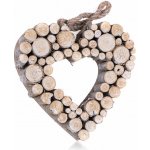 HOME DECOR Srdce dřevěné 26 x 26 cm bílé – Zboží Mobilmania