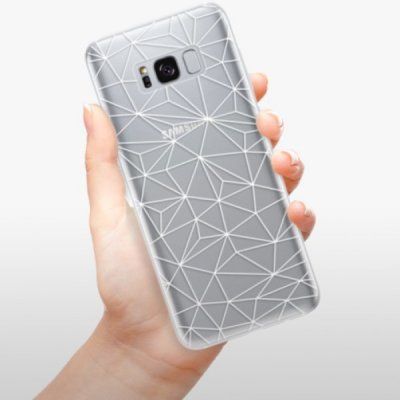 Pouzdro iSaprio Abstract Triangles 03 white Samsung Galaxy S8 – Zboží Mobilmania