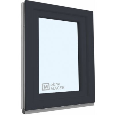 KNIPPING Plastové okno - 70 AD, 900x1200 mm, OS, antracit Otevírání: pravé (OSp), Sklo: čiré, Barva, imitace: antracit/antracit (oboustranně) – Zboží Mobilmania