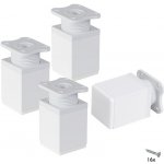 Walteco Nábytková noha 40x40x60 mm 50 kg, aluminium optik, bílý, 4 ks 50611 – Zboží Mobilmania