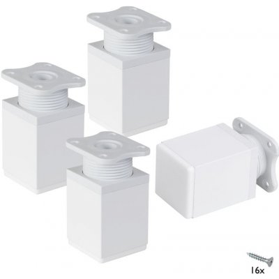 Walteco Nábytková noha 40x40x60 mm 50 kg, aluminium optik, bílý, 4 ks 50611 – Zboží Mobilmania