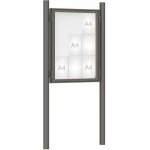 PROCITY Venkovní vitrína model 1000 9 x A4, šedá PRO, včetně sloupků | Zboží Auto