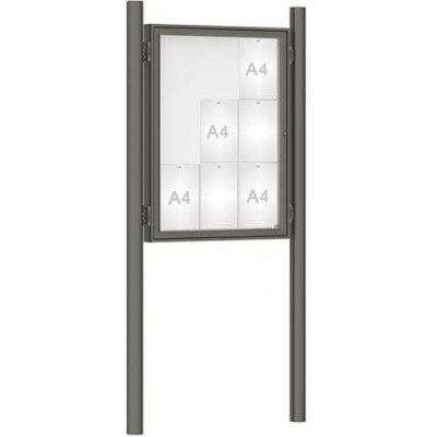 PROCITY Venkovní vitrína model 1000 9 x A4, šedá PRO, včetně sloupků | Zboží Auto