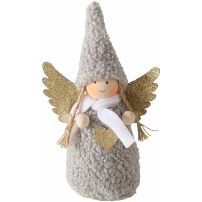 Boltze Home Figurka AMIA anděl v měkkém oblečení, výš, 16 cm šedá – Hledejceny.cz