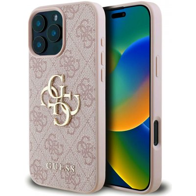 Guess PU 4G Metal Logo Zadní pro iPhone 16 Pro Pink – Zboží Mobilmania