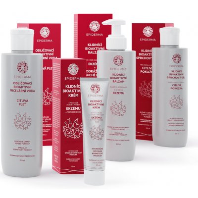 Epiderma Bioaktivní kosmetika CBD balzám při ekzému 300 ml + CBD krém při ekzému 50 ml + CBD sprchový gel při ekzému 300 ml + CBD micelární odličovací voda 300 ml dárková sada – Hledejceny.cz