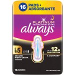Always Hygienické vložky s křidélky Platinum Secure Night Extra vel. 5 16 ks – Hledejceny.cz