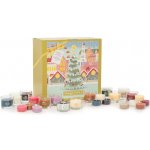 Yankee Candle adventní kalendář kniha votivní svíčka ve skle 12 ks + čajová svíčka 12 ks + svícen – Sleviste.cz