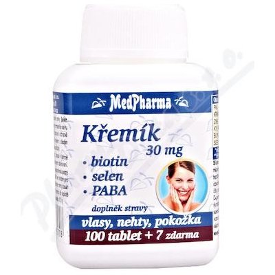 MedPharma Křemík 30 mg + Biotin + Selen + PABA 107