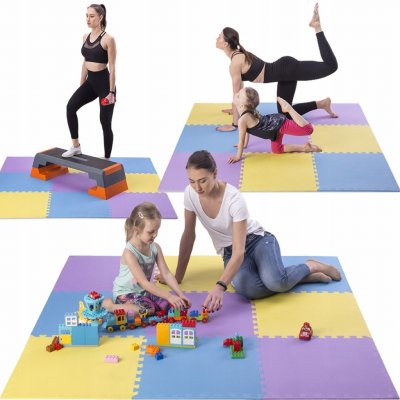 One Fitness MP10 60 x 60 x 1 cm žluto-modro-fialová 9ks – Zboží Dáma