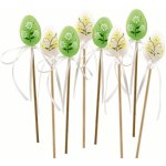 Vajíčko s kytičkami plastové zápich 4 cm + špejle, různé barvy – Zboží Dáma