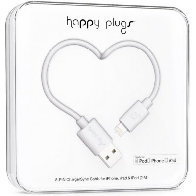 Happy Plugs 9909 USB, Lightning, datový, 2m, bílý