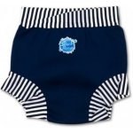 Dětské plenkové plavky SplashAbout Happy Nappy Modré s bílým pruhem – Zboží Dáma