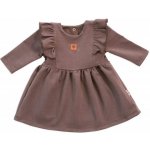 Baby Nellys Dětské teplákové šaty tunika Vintage Love čokoláda – Zboží Dáma