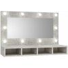 Koupelnový nábytek Nábytek XL Zrcadlová skříňka s LED betonově šedá 90 x 31,5 x 62 cm