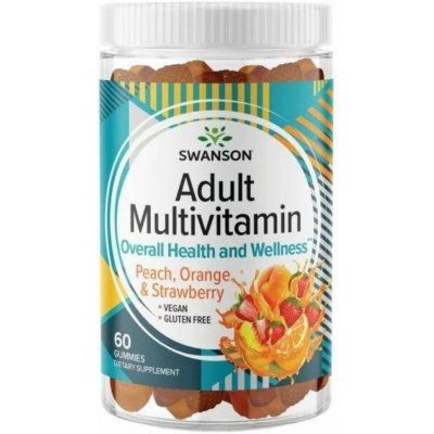 Swanson Adult Multivitamin Broskev Pomeranč Jahoda 60 gummies – Hledejceny.cz