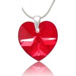 Swarovski Stříbrný náhrdelník červené srdce 32074.3 Light Siam – Zboží Dáma