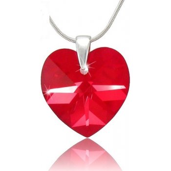 Swarovski Stříbrný náhrdelník červené srdce 32074.3 Light Siam