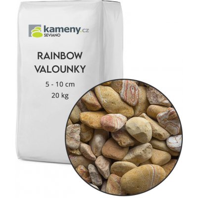 Okrasné kameny Rainbow valounky Vyberte si balení: 20 kg, Vyberte si velikostní frakci: 5 - 10 cm – Hledejceny.cz