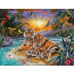 Norimpex Diamantové malování Tygří rodinka 30 x 40 cm – Zboží Mobilmania