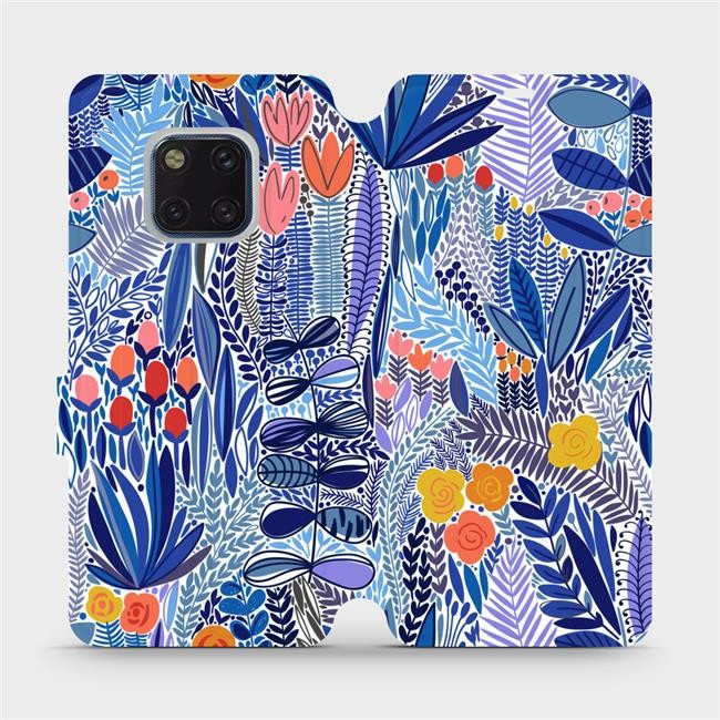 Pouzdro Mobiwear Flip Huawei Mate 20 Pro - MP03P modrá květena