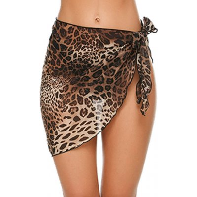 Plážová sukně Chiffon S288 leopard – Zboží Dáma