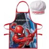 Zástěra Euroswan zástěra s kuchařskou čepicí Spiderman motiv Thwip pro děti