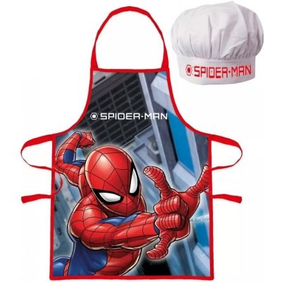 Euroswan zástěra s kuchařskou čepicí Spiderman motiv Thwip pro děti