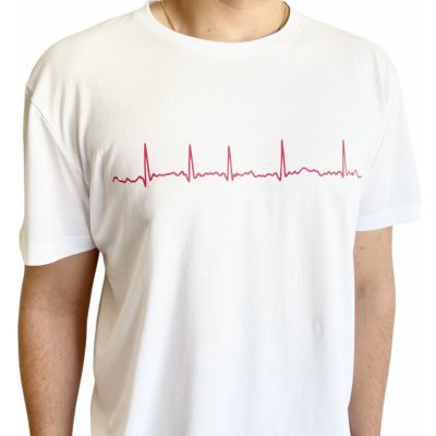 Infinite MedStyle EKG tričko pánské - fibrilace síní bílé – Hledejceny.cz