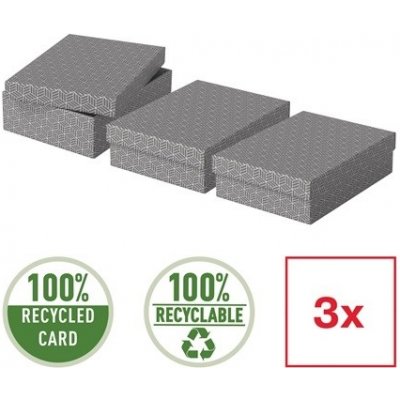 Esselte Home, set 3 ks, velikost M nízký, šedá 628285 – Hledejceny.cz