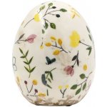 Béžové antik keramické vajíčko s květy Cavaillon - Ø 7*8 cm - Chic Antique – Hledejceny.cz
