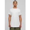 Pánské Tričko Urban Classics prodloužené bavlněné triko s ohrnutými rukávy Bílá
