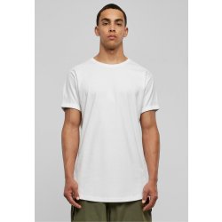 Urban Classics prodloužené bavlněné triko s ohrnutými rukávy Bílá