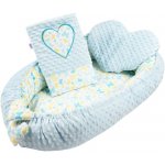 New Baby Luxusní hnízdečko s polštářkem a peřinkou Srdíčko modré – Hledejceny.cz