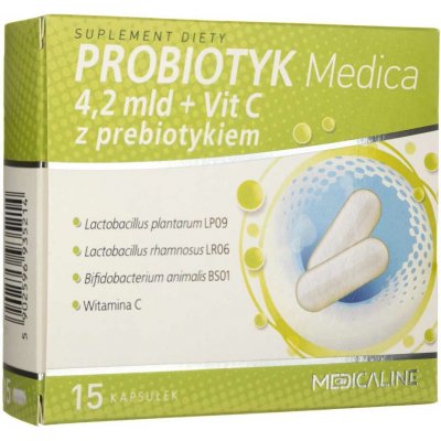Aliness Medica Probiotic 4,2 miliardy + vitamin C s prebiotikem 15 kapslí – Hledejceny.cz