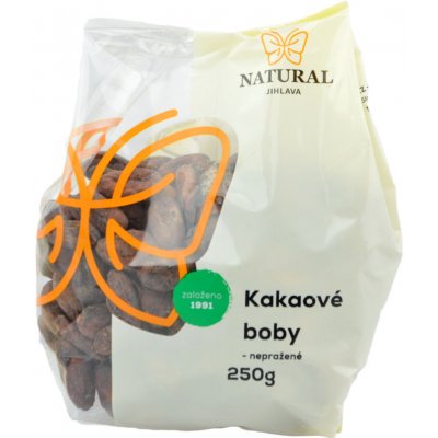 Natural Jihlava Kakaové boby nepražené - Natural 250 g – Hledejceny.cz