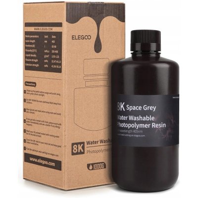 Elegoo Water Washable Resin 8K 1kg vesmírná šedá 50.103.0128