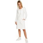 M695 Hooded knit dress with an asymmetrical pocket ecru – Hledejceny.cz