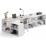 Plan s úložným prostorem Block B02 bílý / dub přírodní – Zboží Mobilmania