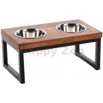 Karlie-Flamingo dvojMiska Tommy z mangového dřeva 45 x 26 x 21 cm 800 ml – Sleviste.cz