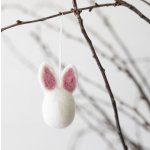 Storefactory Závěsná velikonoční dekorace Hedvig Pink 8 cm, bílá barva, textil – Hledejceny.cz